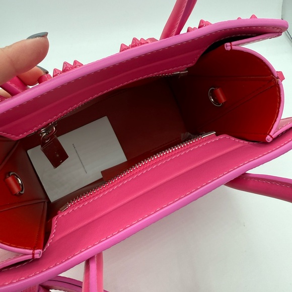 Christian Louboutin Vibrant Pink Studded Crossbody Bag - Picture 8 of 10
